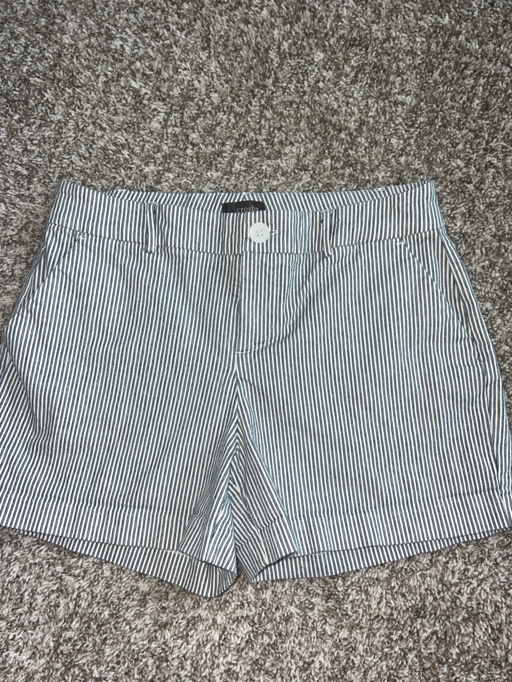 NWOT! 🇺🇸 Crosby. Navy & White Striped Cotton Blended Women's Shorts - size 8! - Picture 1 of 15